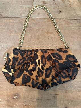 Leopard Print Chain-Handle Women's Wristlet - Brown Leopard